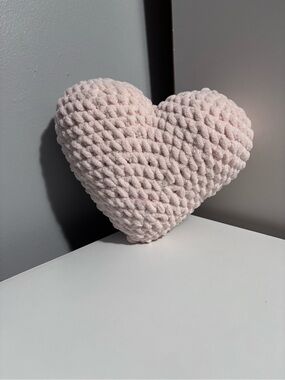 Chunky Crocheted Heart Pillow